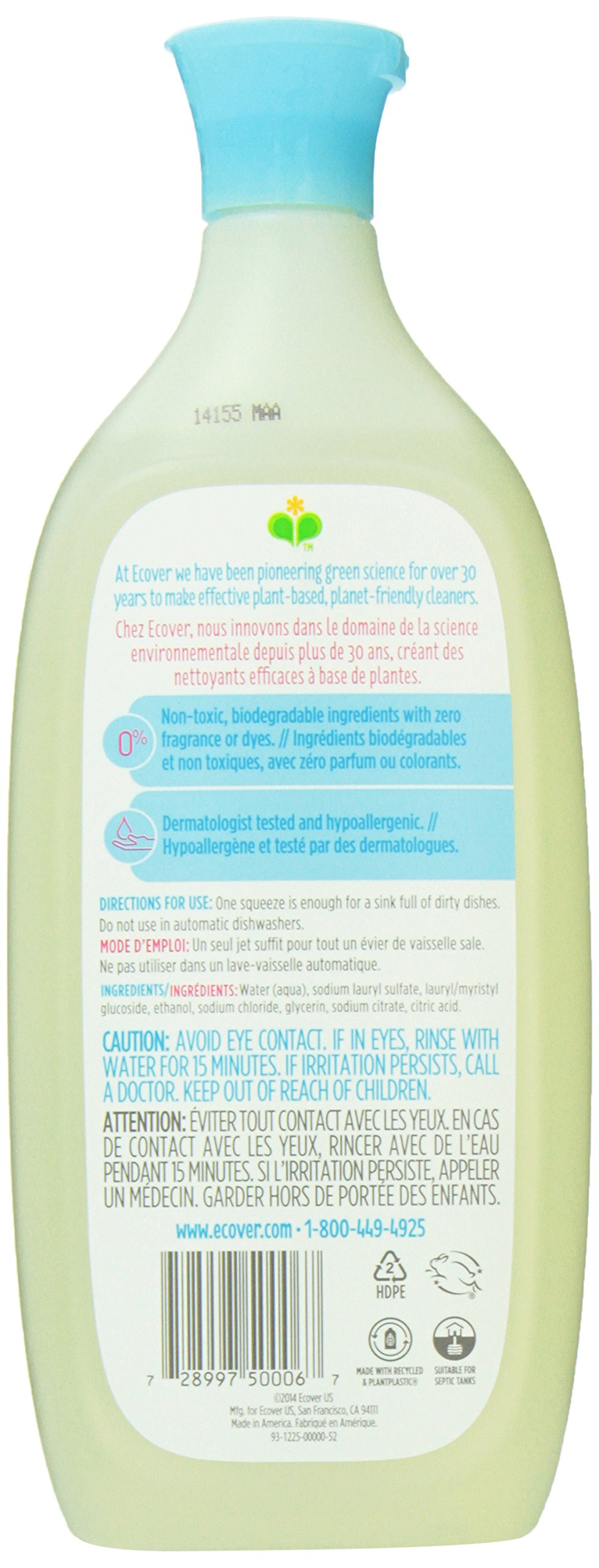 Ecover Dish Soap Liquid Zero, Fragrance Free, 25 Fluid Ounce