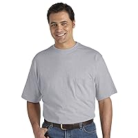 by DXL Men's Big and Tall Moisture-Wicking Pocket T-Shirt Grey Heather 3XLT