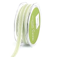 May Arts 3/8-Inch Wide Ribbon, Celery Grosgrain Stripe