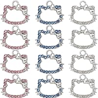 Anjulery 12 Pieces Cat Charms for Earrings, Bracelets, Pendants, Necklaces, Stitch Markers, Crafts, Animal Charms for Jewelry Making and Crafting (12Pcs Silver)