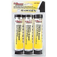 LUMAX LX-1901 Amber Multi-Purpose Lithium Grease Cartridge – oz. Pack of 3. Heavy-Duty, Lithium-Base Grease is Ideal for Most Agricultural, Automotive and Industrial Applications.