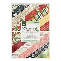 Vicki Boutin EVERGRN Holly Paper 6X8 PAD, Evergreen & Holly