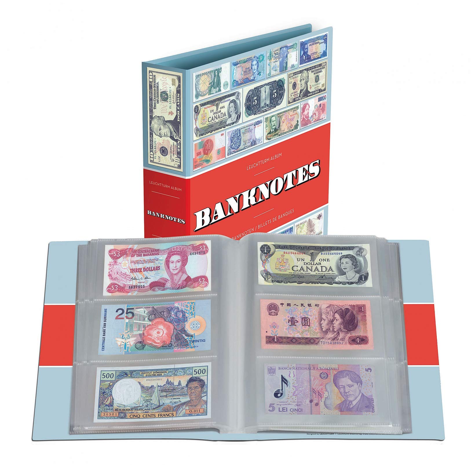 Lighthouse Album for 300 banknotes with 100 Bound Sheets - Colorful Decorative Cover