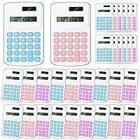 Treela 30 Pcs Pocket Size Calculator for Students Bulk Mini Handheld Calculator Basic Standard Calculators with Button Battery 8 Digit Display Desktop Calculator for School Kids Teacher (Gentle Color)