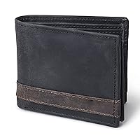 Hunter Leather Wallet for Men Matt Black | Genuine Leather Wallet with RFID Protection