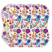 Colorful Circle Burp Cloths for Baby Boys Girls 4 Pack Burping Cloth, Burp Clothes, Newborn Towel, Milk Spit Up Rags,Burpy Cloth 202a8220