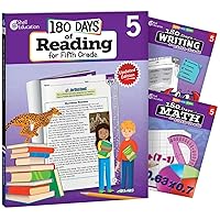 180 Days of Practice for Fifth Grade (Set of 3), 5th Grade Workbooks for Kids Ages 9-11, Includes 180 Days of Reading, 180 Days of Writing, and 180 Days of Math 180 Days of Practice for Fifth Grade (Set of 3), 5th Grade Workbooks for Kids Ages 9-11, Includes 180 Days of Reading, 180 Days of Writing, and 180 Days of Math Paperback