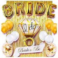 Bachelorette Party Decorations by KingV Pro -Gold Bridal-Wedding Shower/Bride to be Balloons and Sash, Beautiful Decor Sets The Stage for a Night to Remember, 18 Piece Premium Quality Set