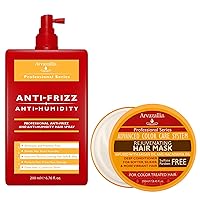 Rejuvenating Hair Mask and Anti-Frizz & Anti-Humidity Hair Spray Bundle - Deep Conditioner, Color Protection, and Professional Frizz Control For Color-treated Hair