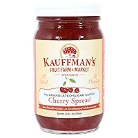 Kauffman Orchards Cherry Fruit Spread, All Natural, No Preservatives or Granulated Sugar Added, 9 Oz. (Pack of 1)