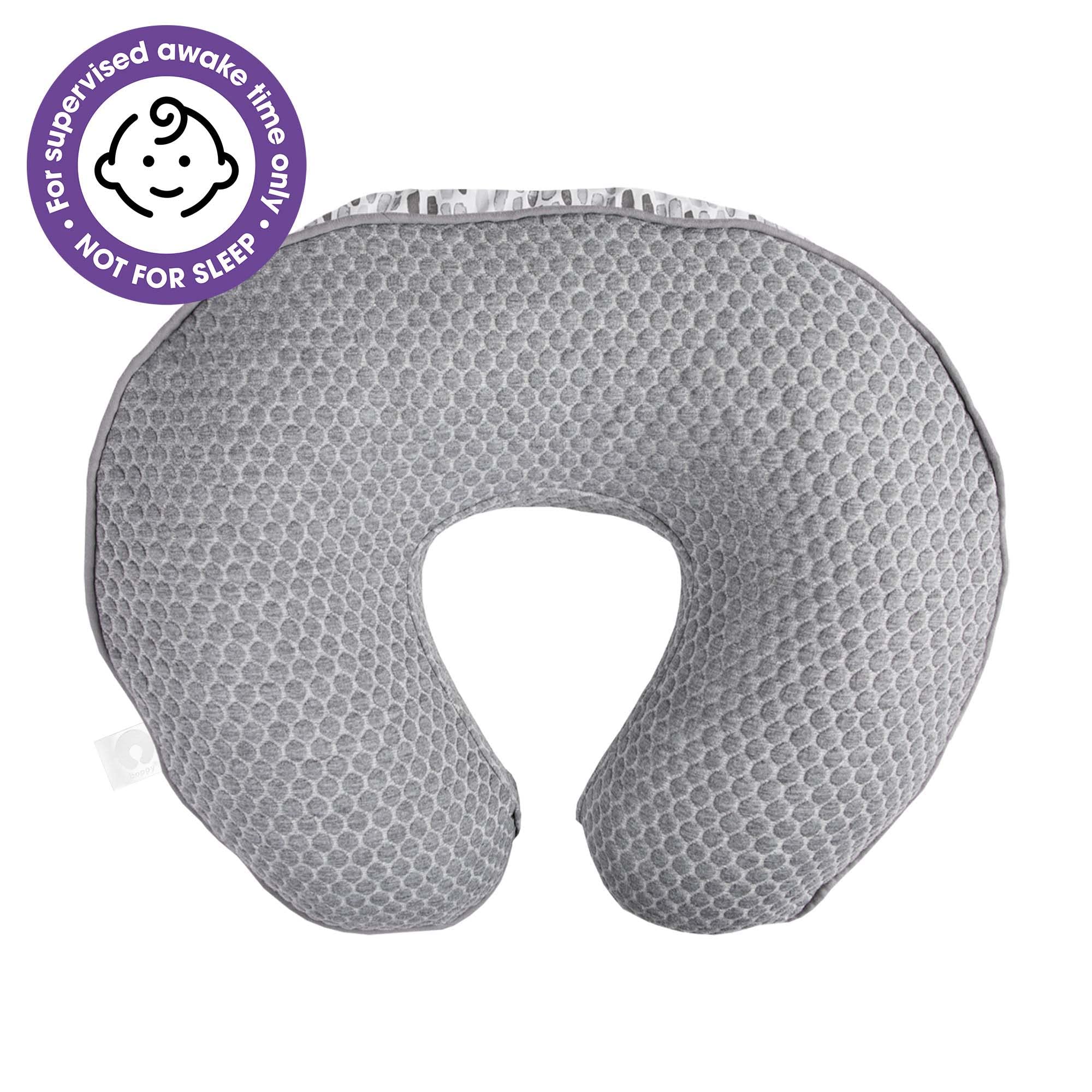 Boppy Nursing Pillow Luxe Support , Gray Brushstroke Pennydot, Ergonomic Nursing Essentials for Bottle and Breastfeeding, Firm Fiber Fill, with Soft Removable Nursing Pillow Cover, Machine Washable