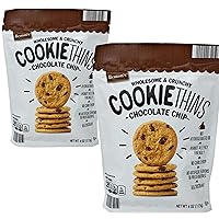 Benton's Chocolate Chip Cookie Thins (2 Each) Bundle by Simplycomplete Great Value for Kids Family and Friends, Snacking at Home Gym Hiking School Office