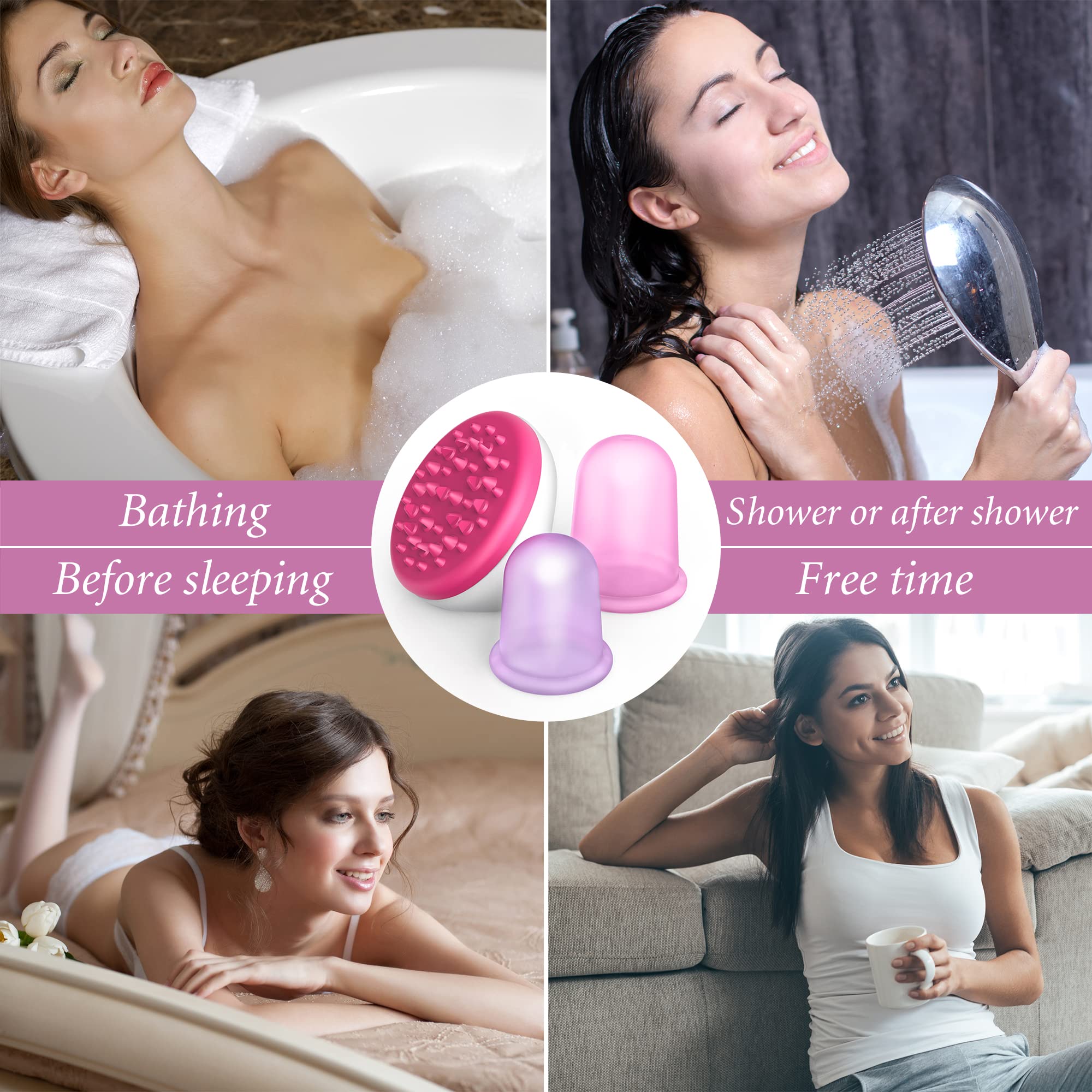 Anti Cellulite Massager Vacuum Suction Cups for Cellulite Treatment - Body Massager, Exfoliator, Cupping Therapy Set - Improve Circulation, Distribute Fat Deposits, Shower Scrubber, Cellulite Remover