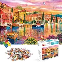 Puzzles for Adults 1000 Piece - VATOS Jigsaw Puzzles for Adults - Burano Island Large Puzzle Game 1000 PCS Artwork Gifts for Adults Teens Families - 27.56’’ x 19.69’’ (Dreamful Harbour)