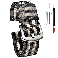 torbollo Quick Release Watch Bands - Choice of Color and Width (18mm, 20mm, 22mm or 24mm) Watch Straps, Quality Nylon Strap and Sturdy Brushed Buckle
