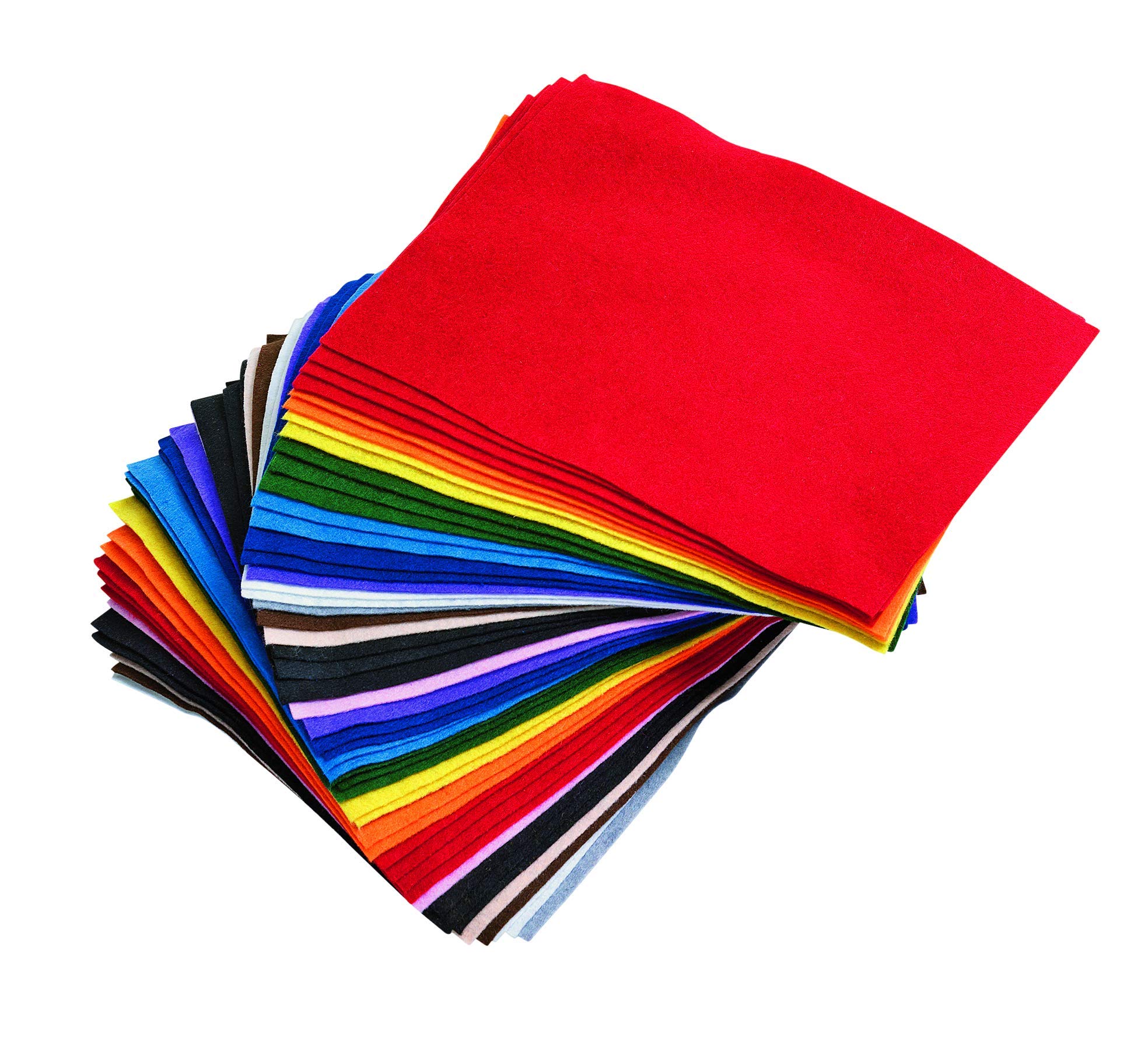 Colorations 100% Polyester Felt Sheets 9 inches x 12 inches, 13 colors, 1mm Thick, 50 Sheet Pack for Sewing and DIY Arts & Crafts Projects