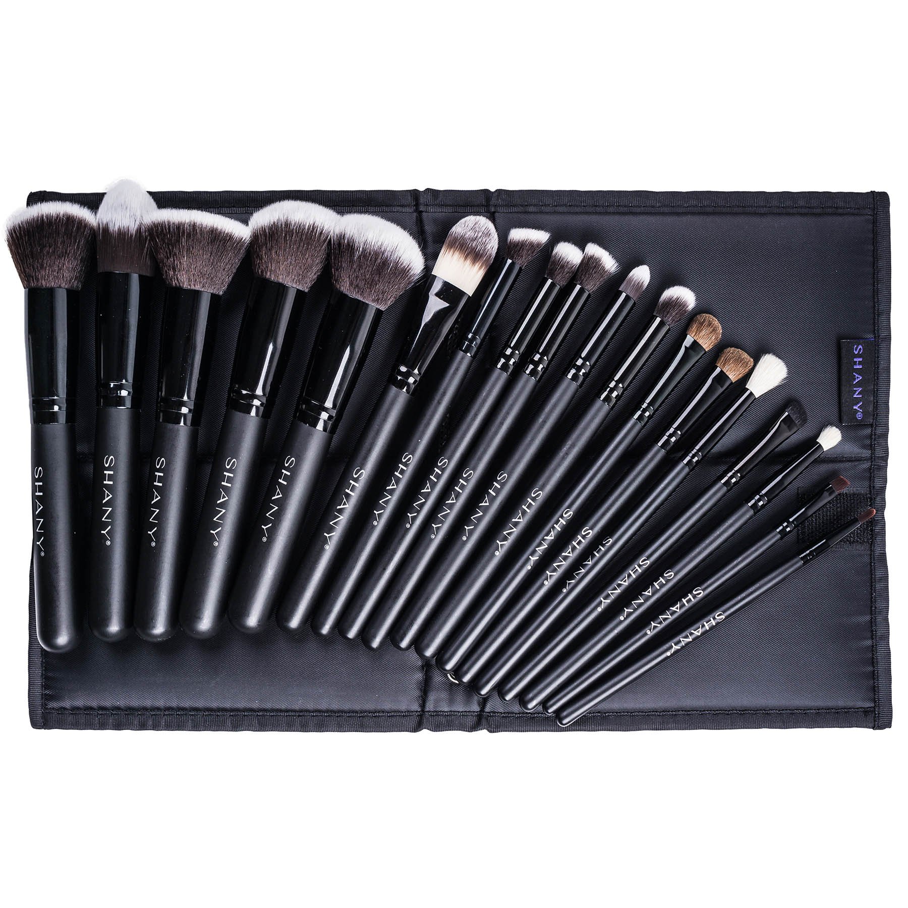 SHANY Artisan Easel Elite Cosmetics Brush Collection, Complete Kabuki Makeup Brush Set with Standing Convertible Brush Holder, 18 pcs