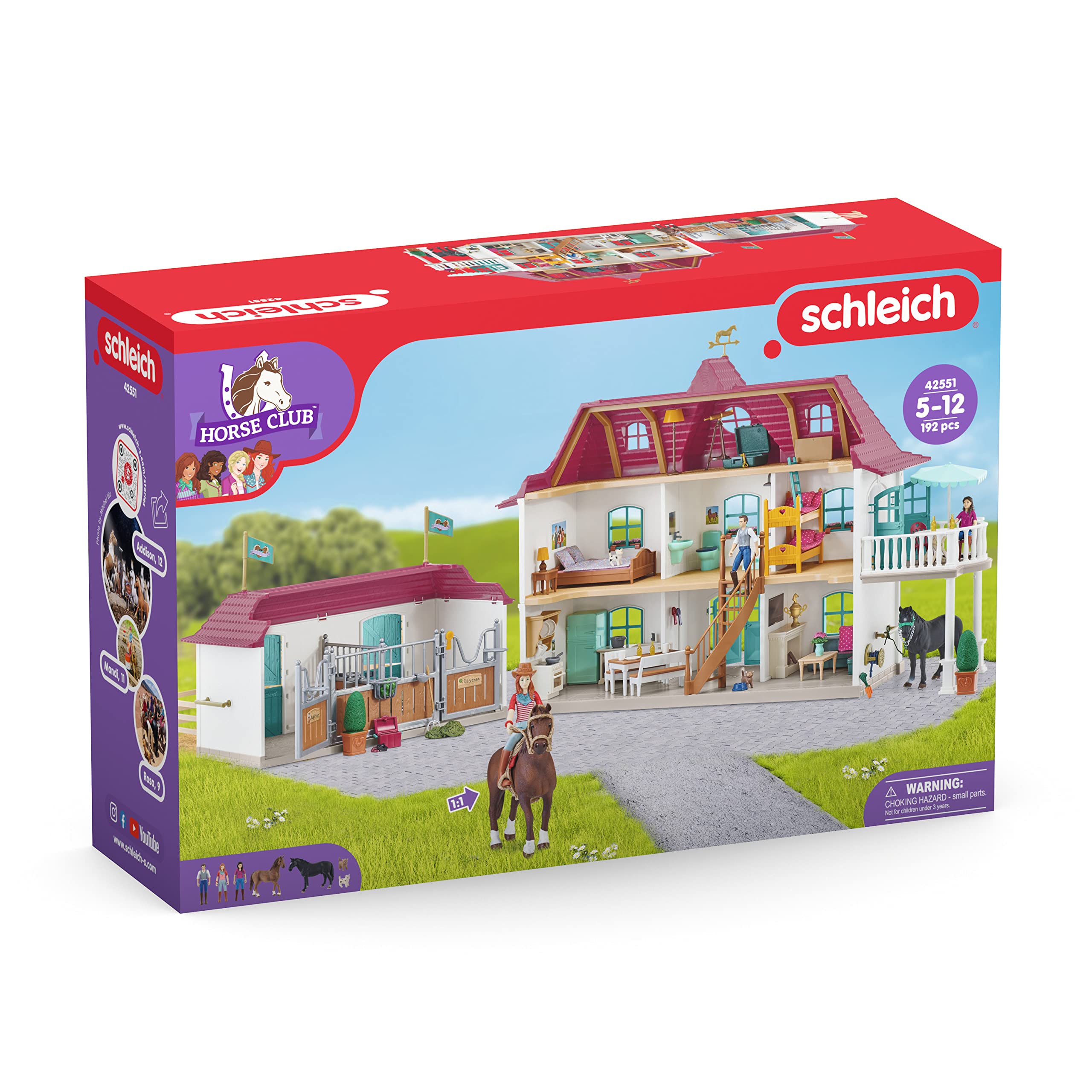 Schleich Horse Toys and Playsets, Award Winning 108 Piece Set Lakeside Country House, Horse Stable, Pony Figurines, Rider Action Figures, and Barn Accessories, for Girls and Boys Ages 5 and Above