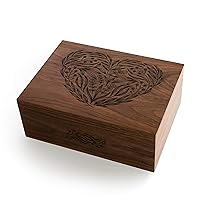Floral Heart Wooden Memory Box for Wedding Anniversary [Personalized Custom Keepsake Box for New Baby, Mother's Day Gift for Mom, Made in the USA]