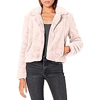 [BLANKNYC] womens Solid Cropped Faux Fur Jacket, Comfortable & Stylish Coat