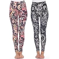 Pack of Two ONE Size Printed Soft Leggings