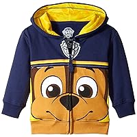 Nickelodeon Toddler Boys' Paw Patrol Character Big Face Zip-Up Hoodies, Chase Navy, 2T