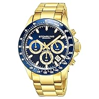 Stührling Original Men’s Chronograph Watch Stainless Steel Bracelet with Screw Down Crown and Water Resistant to 100 M. Analog Dial Quartz Movement