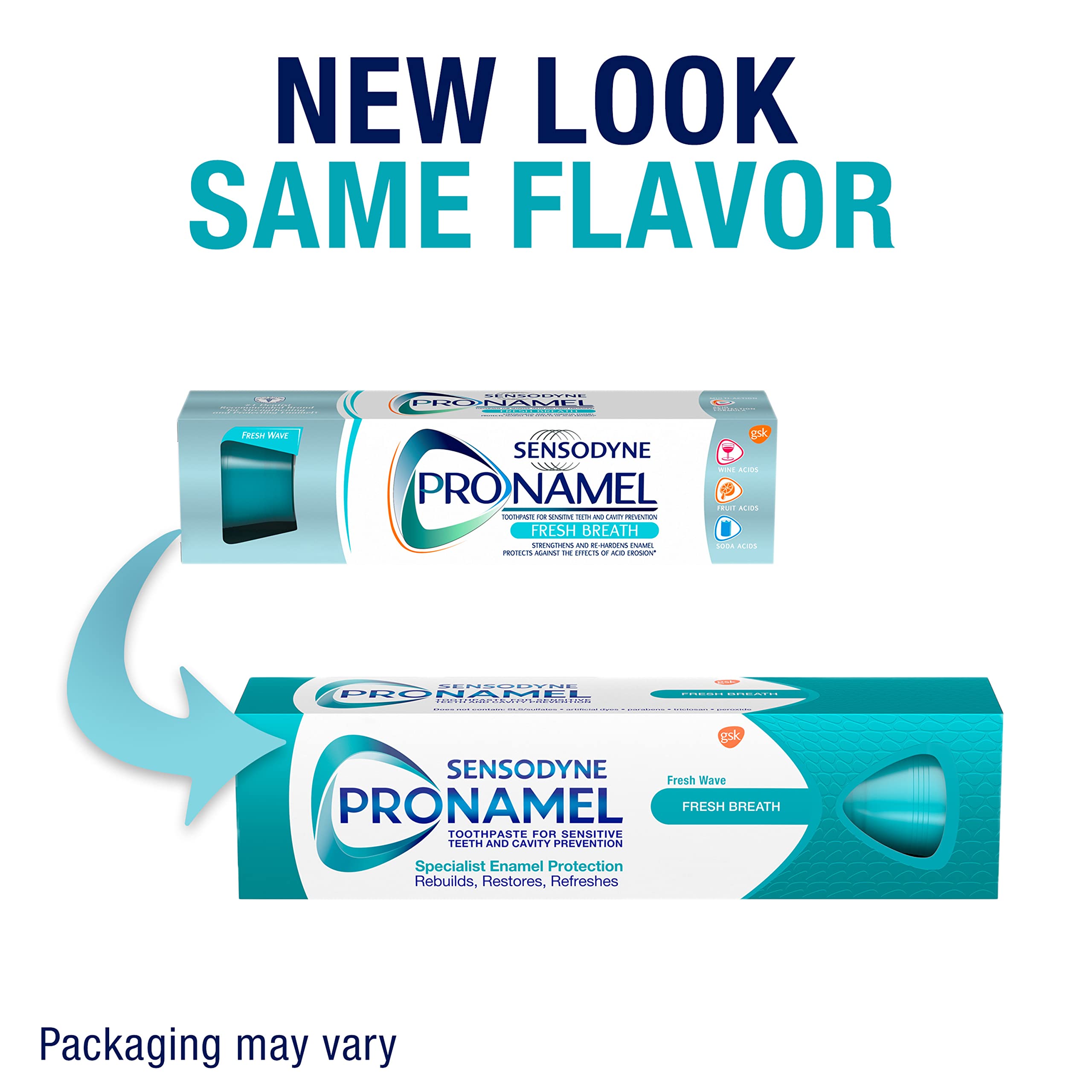 Sensodyne Pronamel Fresh Breath Enamel Toothpaste for Sensitive Teeth, to Reharden and Strengthen Enamel, Fresh Wave - 4 Ounces (Pack of 2)