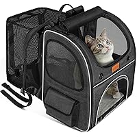 Pet Carrier Backpack, Morpilot® Expandable & Foldable Cat Backpack Inner Safety Leash + Folding Dog Bowl, Waterproof and Durable Dog Backpack for Cats and Small Dogs up to 8 kg