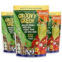 Granarly Groovy Green Granola 3 Pack - Naturally Sweetened Gluten Free Granola for Yogurt - Healthy Vegan Granola Cereal for on The Go Snacks - 10oz/bag, 3 Count