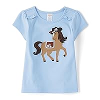 Gymboree Girls' and Toddler Embroidered Graphic Short Sleeve T-Shirts