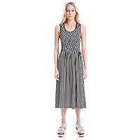 Max Studio Women's Striped Smocked Midi Dress