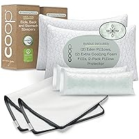 Coop Eden Pillow & Protector Queen Bundle, Set Includes (2) Eden Pillows & (2) UltraTech Waterproof Pillow Protectors