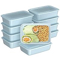 Bentgo® 20-Piece Lightweight, Durable, Reusable BPA-Free 1-Compartment Containers - Microwave, Freezer, Dishwasher Safe - Sky