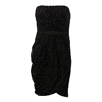 Women's Velvet Striped Dress (4, Black)