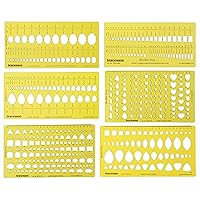 Traceease Jewelry Designing Template Drafting Tools Gemstone Multi,Size Jewellery Stencil- Pack of 6 Pieces