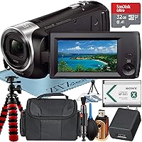 Sony HDR-CX405 Handycam HD Video Recording Camcorder with SanDisk 32GB Micro Memory Card + Case + Tripod Accessory Bundle