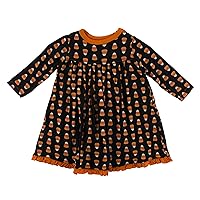 Halloween Long Sleeve Swing Dress for Girls, Long Sleeves Super Soft Baby and Kid Clothes, Festive Dress for Fall