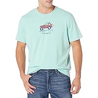 Life is Good Men's Standard Vintage Crusher Graphic T-Shirt Off-Road Jake, Beach Blue, Small