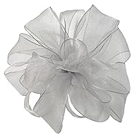 Offray Wired Edge Encore Sheer Craft Ribbon, 2-1/2-Inch Wide by 25-Yard Spool, Silver