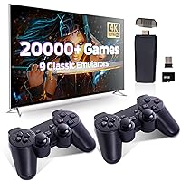 Retro Gaming Console, Revisit Video Games with Built-in 9 Emulators, 20,000+ Games, 4K HDMI Output, and 2.4GHz Wireless, for TV Plug and Play Game Console