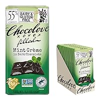55% Cocoa Filled Mint Creme in Dark Chocolate 3.2 oz Chocolove Filled Mint Creme, 55% Cacao | 10 Pack | Non GMO, Rainforest Alliance Certified Cacao | 3.2oz Bar