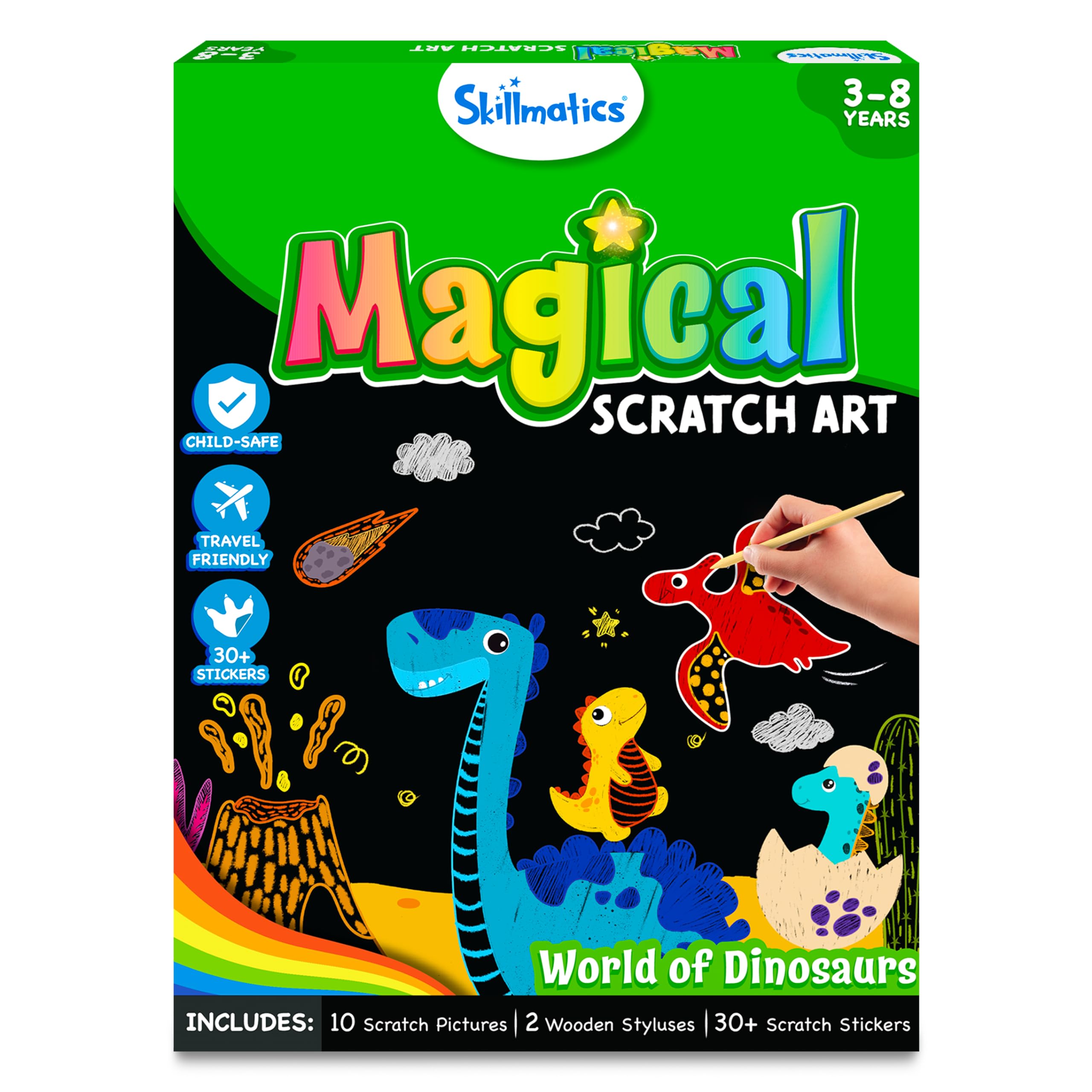 Skillmatics Magical Scratch Art Book Dinosaurs Theme & Fun with Foam with Underwater Animals Theme Bundle, Art & Craft Kits, DIY Activities for Kids