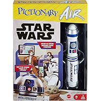 Mattel Games Pictionary Air Star Wars Family Game for Kids & Adults with R2-D2 Light Pen and Themed Picture Clue Cards