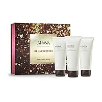 AHAVA Work that Body Gift Set - Includes Mineral Body Lotion, Mineral Hand Cream & Mineral Shower Gel, Enriched with Exclusive Dead Sea Mineral Blend Osmoter, 3 x 3.4 Fl.Oz