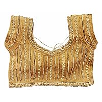Women's Heavy Embroidered Saree Blouse Heavy Beaded Crop Top Choli