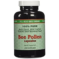 Y.S. ECO Bee Farms 100% Pure Bee Pollen 1,000mg- 200 Capsules