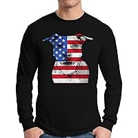 Awkward Styles Men's USA Flag Pitbull Long Sleeve T Shirt Tops American Flag Pitbull Patriotic 4th of July