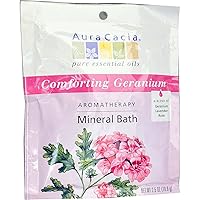 Aura Cacia Comforting Geranium Aromatherapy Mineral Bath | 2.5 oz. Packet | Rosa damascena