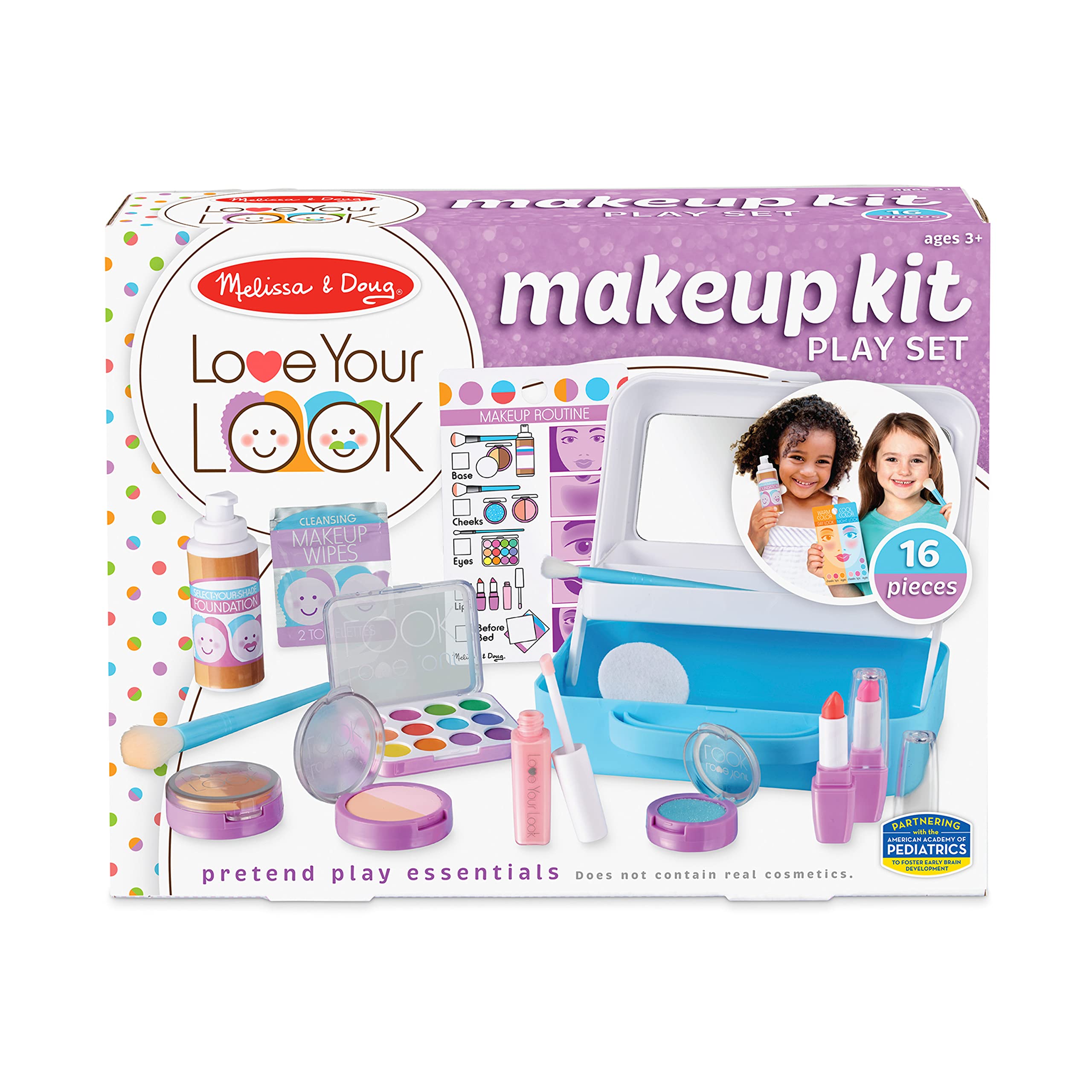 Melissa & Doug Love Your Look - Makeup Kit Play Set,16 pieces of pretend makeup